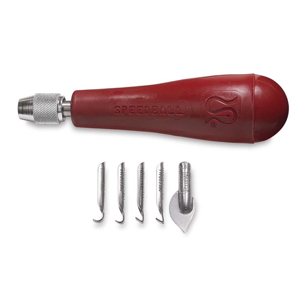 Speedball Linozip Safety Lino Cutters - Set of 4, with Lino Handle